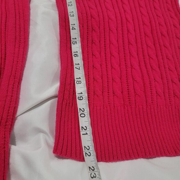 Y2K Arizona Womens Sweater Size Small Cable Knit Hot Pink Mean Girl Retro - Picture 6 of 6